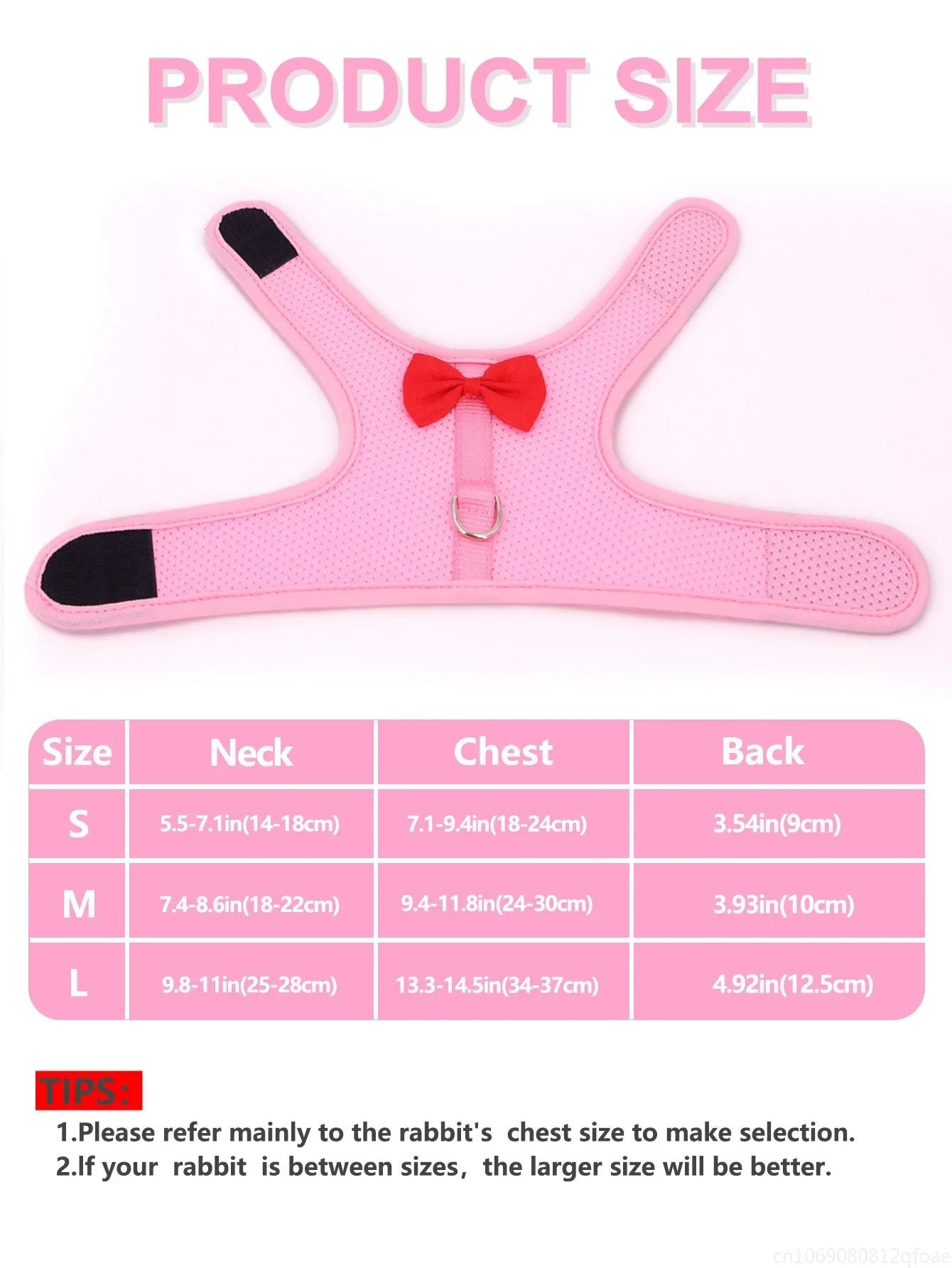 Rabbit Harness Soft Mesh Small Pet No Pull Comfort Padded Vest for Bunny Guinea Pigs Squirrels and Other Small Animal