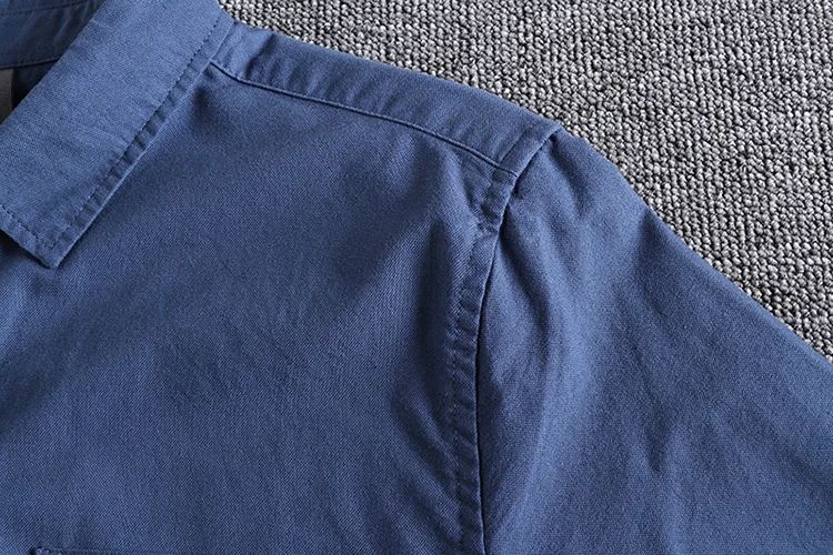 Basic Minimalist Men Shirt Jacket Pure Cotton Washed Oxford Military Light Casual Work Safari Style Shirts Mens Tops Shirt