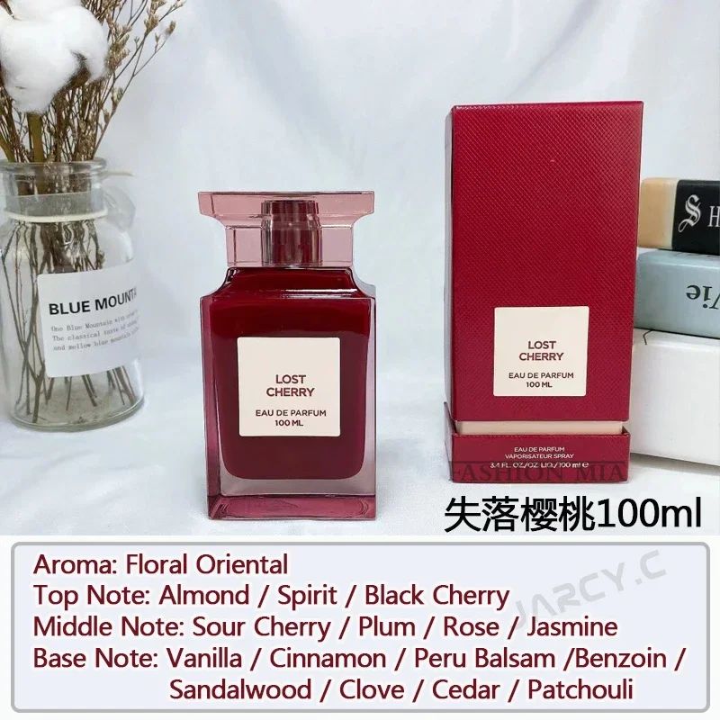 100ml High Quality Brand Perfume Men's Tobacco Rose Cherry Long Lasting Pheromone Floral Fragrance Perfume for Women