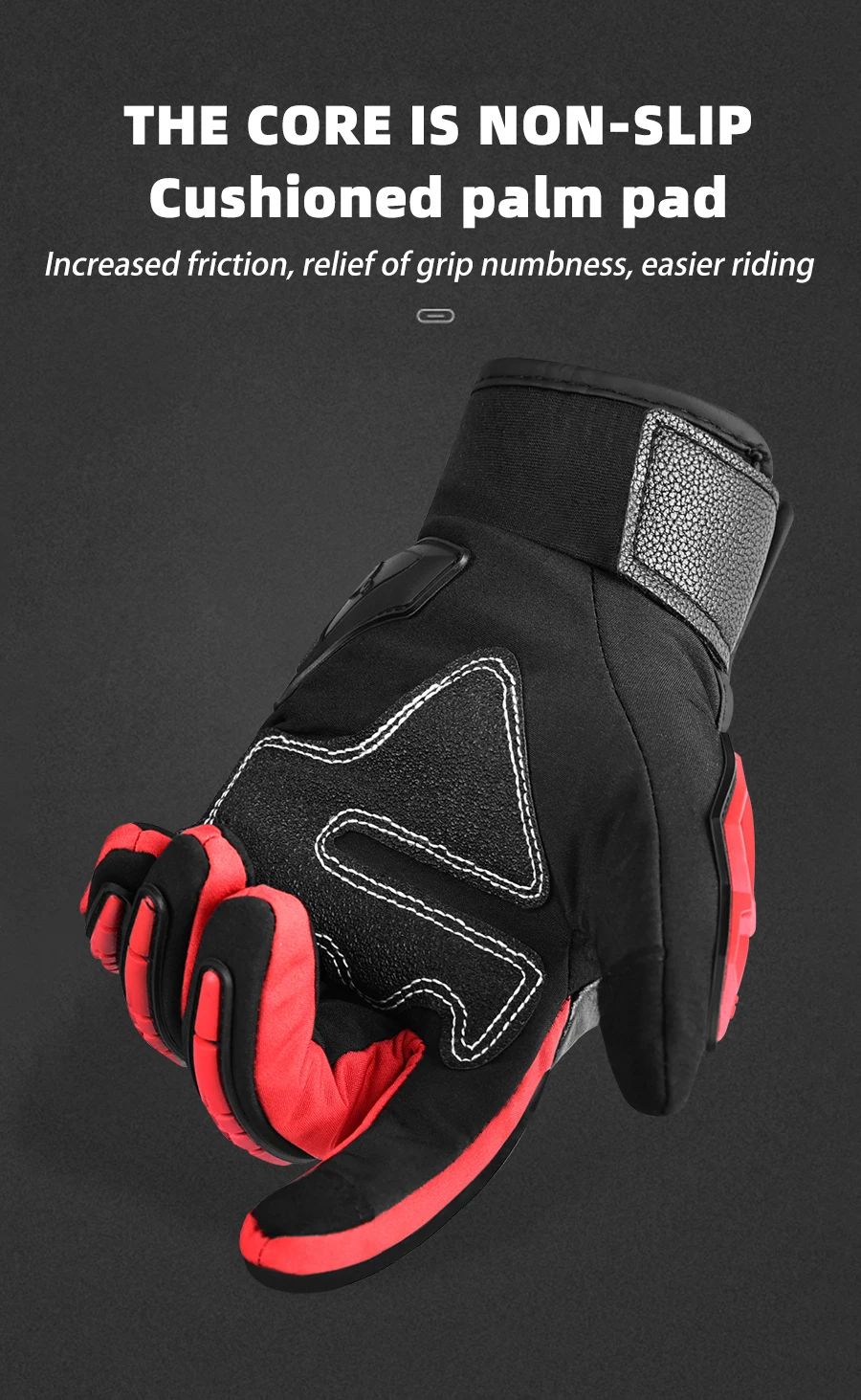 Luvas de Motocicleta de Inverno de Dedo Completo Antiderrapantes Resistentes ao Desgaste para Off-Road Luvas de Corrida de Motocicleta Quentes com Tela Sensível ao Toque Luvas de Ciclismo