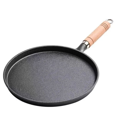 Frigideira de Ferro Fundido 26cm, Antiaderente sem Revestimento, para Ovos, Panquecas, Crepes, Bife, Fogão a Gás e Indução, Utensílio de Cozinha