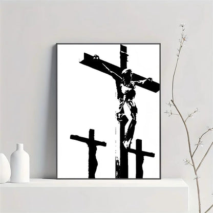 Son of God Jesus Cross Holy Light Wall Art, HD Canvas Print Poster, Suitable for Home, Living Room, Room Decoration Painting