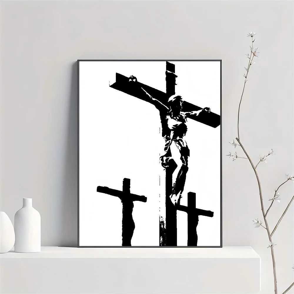 Son of God Jesus Cross Holy Light Wall Art, HD Canvas Print Poster, Suitable for Home, Living Room, Room Decoration Painting