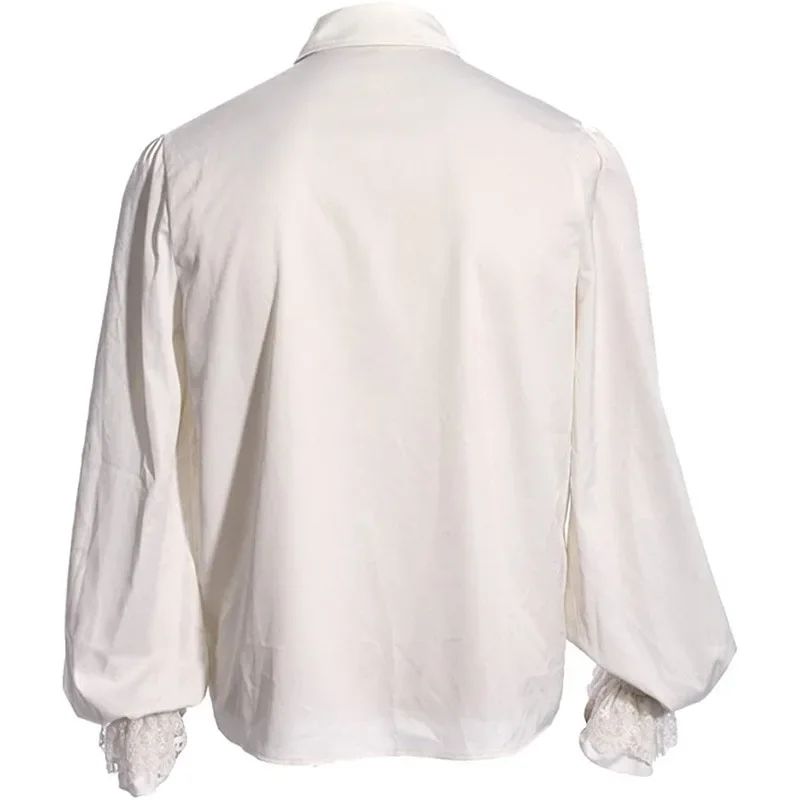 Vampire Renaissance Victorian Shirts for Men and Women  White Steampunk Ruffle Medieval Halloween Costume