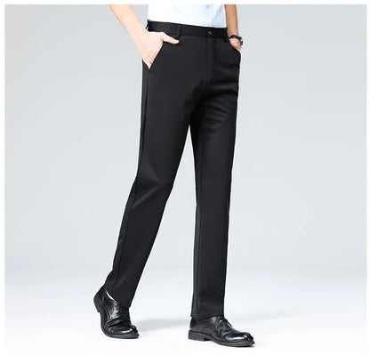 Calças Finas Masculinas para o Verão Outono, Calças de Terno Formal, Calças de Trabalho, Calças Casuais de Negócios de Qualidade, Calças Compridas Pretas Vinho Tinto