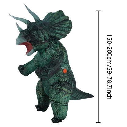 Inflatable Dinosaur Costume Blow Up Triceratops Costumes for Adults Fancy Dinosaur Party Halloween Cosplay Costume