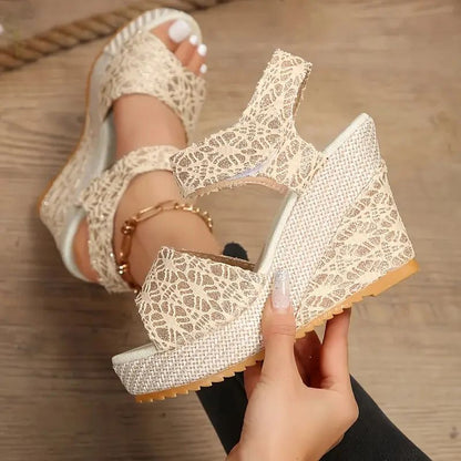 Women Wedge Sandals Summer Women Comfortable Luxury Designer Shoes Heels Women Peep Toe Platform Sandals Sexy Party Dress Shoes