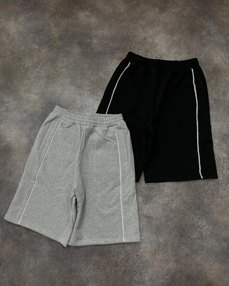 American Hip-hop Dragon Head Striped Casual Loose Shorts Men 2025 High Street Retro Punk Fashion Oversized Straight Pants Women