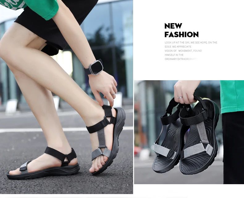 Men Sandals Non-slip Summer Flip Flops High Quality Outdoor Beach Slippers Casual Shoes Cheap Men's shoes Water Shoes 9072