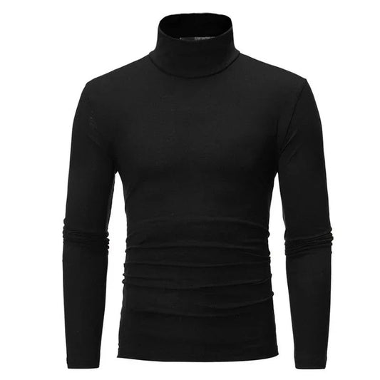 Spring Thin Men Turtleneck Sweaters Black Pullovers Clothing for Men Harajuku Knitted Sweater Male Solid Pull Hombre Tops