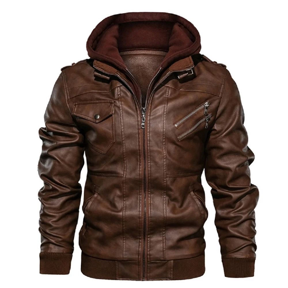 New Men's Leather Jackets Autumn Casual Motorcycle PU Jacket Biker Leather Coats Brand Clothing EU Size