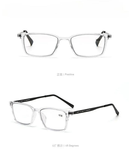 Óculos Multifocal Fotocromático para Presbiopia Armação Quadrada Óculos de Leitura para Negócios Luz Azul Lentes Acabadas para Vista Longa