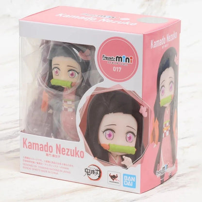 Em estoque Bandai Figuarts 100% original mini Demon Slayer Shinobu Kocho & Kamado Tanjirou Uzui Tengen Nezuko Anime Figure Toys WY