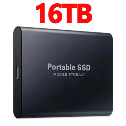 SSD Portátil de Alta Velocidade 16TB Unidade de Estado Sólido Externa 1TB 2TB Disco Rígido Potente 4TB SSD Ultrafino para PC/Laptop/Mac/Telefone