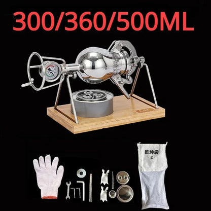300ML 360ML 500ML Hand Popcorn Machine Open Firing Popcorn Puffing Machine Stainless Steel Mini Popper Manual Popcorn Maker