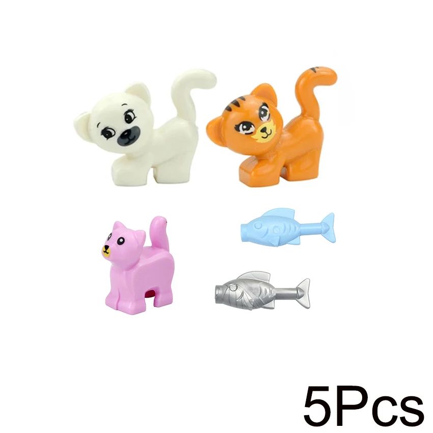 City Animal Building Blocks Duck Swan Pig Cat Figures Bird Dog Zoo Farm Accessories Small Particles Bricks Set Kid Toys Gifts