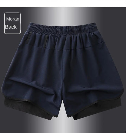 ? S-5XL ?2025 Sports Three Piece Pants Summer Popular Anti glare Double layered Sports Shorts for Men and Women Couples Ru