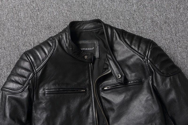 2025 New Leather Jacket Top Layer 100% Cowhide Leather Clothes Men's Stand Collar Motorcycle Clothes  Autumn Winter Plus Size