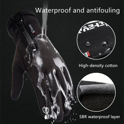 Luvas de Ciclismo Masculinas Touch Screen Impermeáveis de Inverno para Bicicleta, Luvas para Motoqueiro à Prova de Vento, para Patinete, Motocicleta, Esqui e Bicicleta, Térmicas para Ambientes Externos