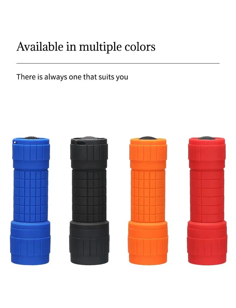 Mini Lanterna Portátil Nove Lâmpadas XPE Iluminação Forte Utiliza 3 Pilhas AAA Foco Fixo Bolso Tocha de Emergência para Exterior