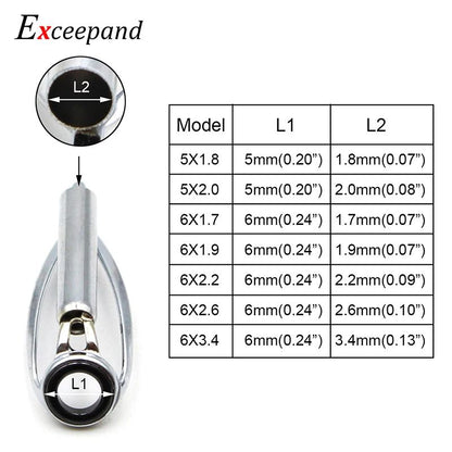 Exceepand Sliver Livre de Emaranhados Ponteira Guia para Vara de Pesca de Spinning e Casting Construção Reparo Anel de Linha Olhal Arco-Íris