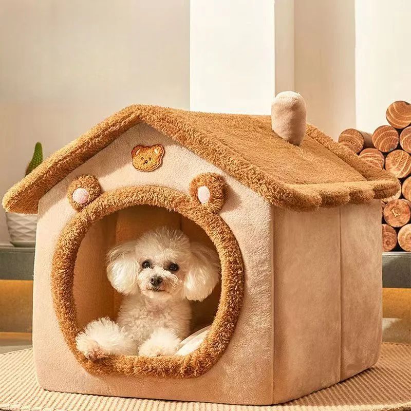 1 unidade de casinha de gatos e cachorros, casinha pequena para cachorro, uso geral nas quatro estações, pode ser desmontada e lavada, casinha de cachorro, suprimentos para animais de estimação, cama para animais de estimação