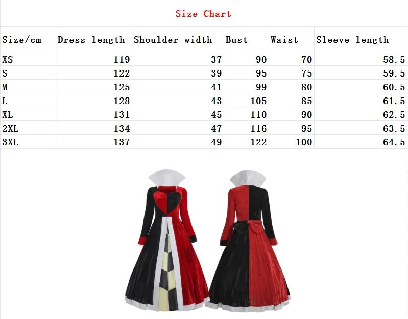 Halloween Queen of Hearts Costume Alice in Wonderland Dress Women Adult Sexy Poker Queen Cosplay Halloween Fancy Dress Plus Size