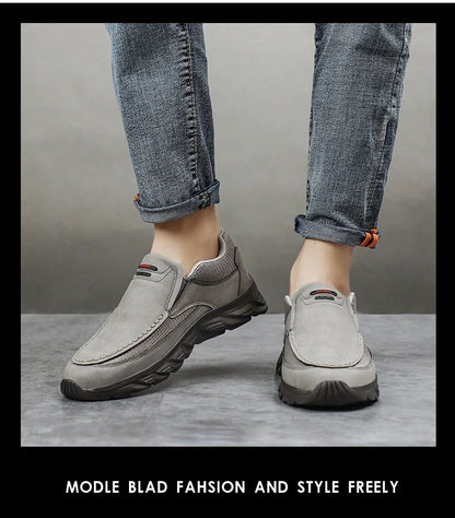 Men Leather Casual Shoes Breathable Loafers Men Sneakers 2024 New Male Comfortable Leather Flat Footwear Sneakers Men Shoes