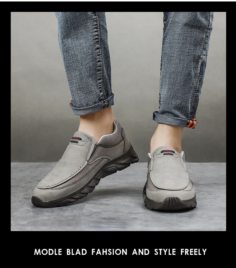 Men Leather Casual Shoes Breathable Loafers Men Sneakers 2024 New Male Comfortable Leather Flat Footwear Sneakers Men Shoes