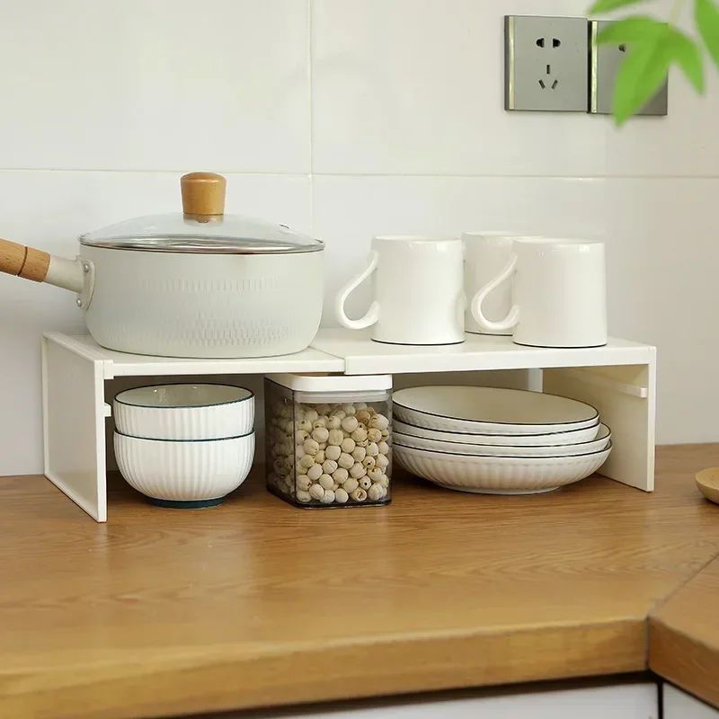 Kitchen Cupboard Organizer Retractable Cabinet Shelf Seasoning Bottle Spice Rack Dish Shelf Kitchen Accessories Storage Rack