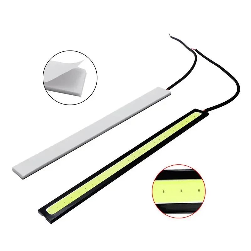 Duas luzes decorativas diurnas LED COB de motocicleta ultrafinas e ultrabrilhantes, luzes diurnas automáticas de baixa potência