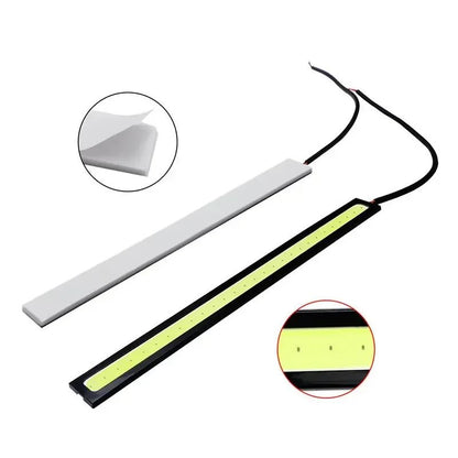 Duas luzes decorativas diurnas LED COB de motocicleta ultrafinas e ultrabrilhantes, luzes diurnas automáticas de baixa potência