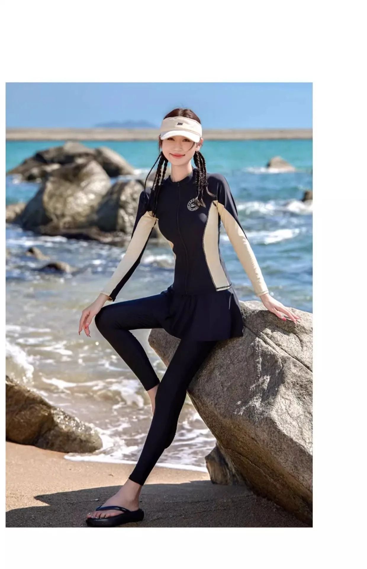 Women's Swimming Suit 2025 New Style Four-Piece Conservative Bikini Long Sleeve Long Pants Surfing Snorkeling Mother Suit