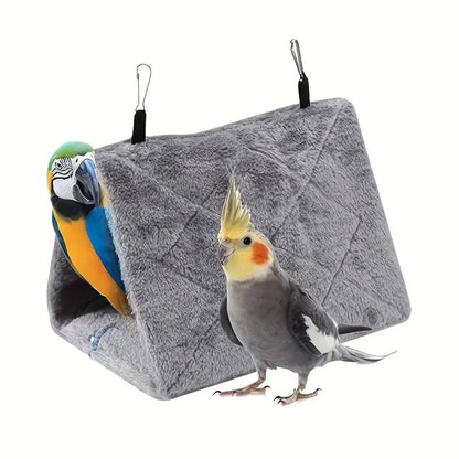 Rede para pássaros suspensa Peônia Papagaio, Ninho aconchegante para pássaros no inverno, Casa de pássaros quente, Cama de pelúcia para periquitos e calopsitas