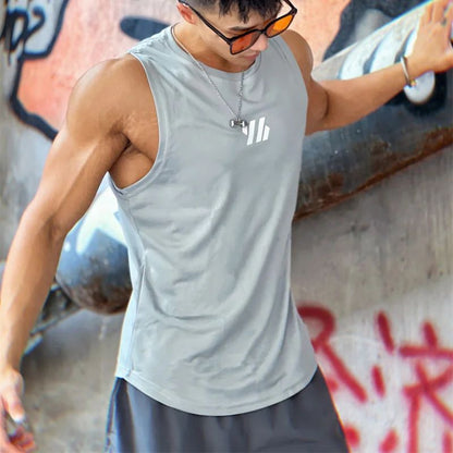 2025 newest Summer Gym Vest High Quality mesh Shirt Sleeveless T-shirts Men Tank Tops Fitness Sports Vest men casual Clothing