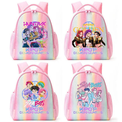 Mochila de Caçadores de Demônios KPop Estampa de Desenho Animado Anime Bolsas de Ombro para Estudantes Organizador de Papelaria Grande Capacidade Presentes de Volta às Aulas