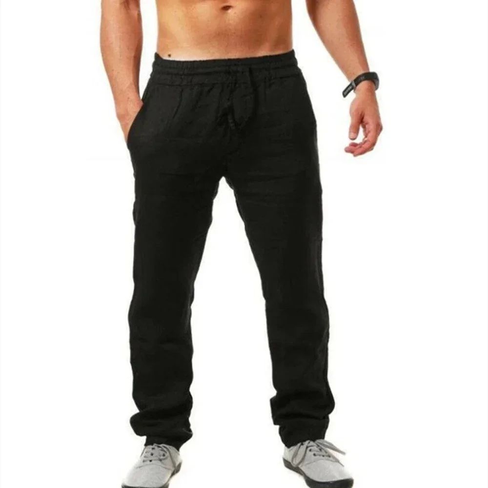Men's Casual Pants Summer Male Breathable High Quality Trousers Sweatpants Solid Color Fitness Pants Jogging Fitness Streetwear