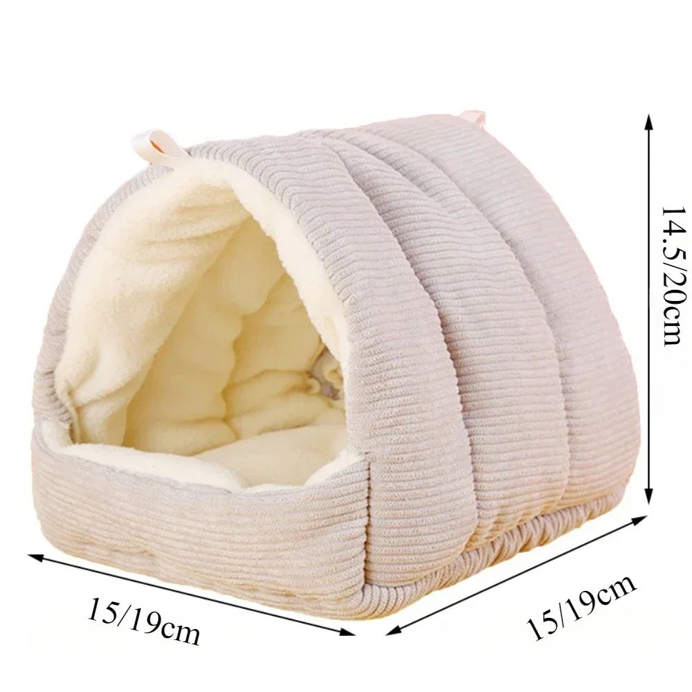 Parrot Cotton Nest Bird Cage Mini Hammock Cage Plush and Thickened Winter Bird Cotton Nest Hut Tent Bed Hanging Cave Pet Items