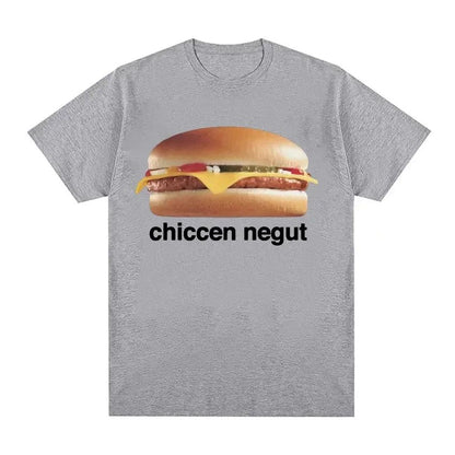 Chiccen Negut Funny Pattern T-shirt Unisex Fashion Casual High Quality T-shirt O-Neck Loose T-shirt Soft Breathable Tee Tops