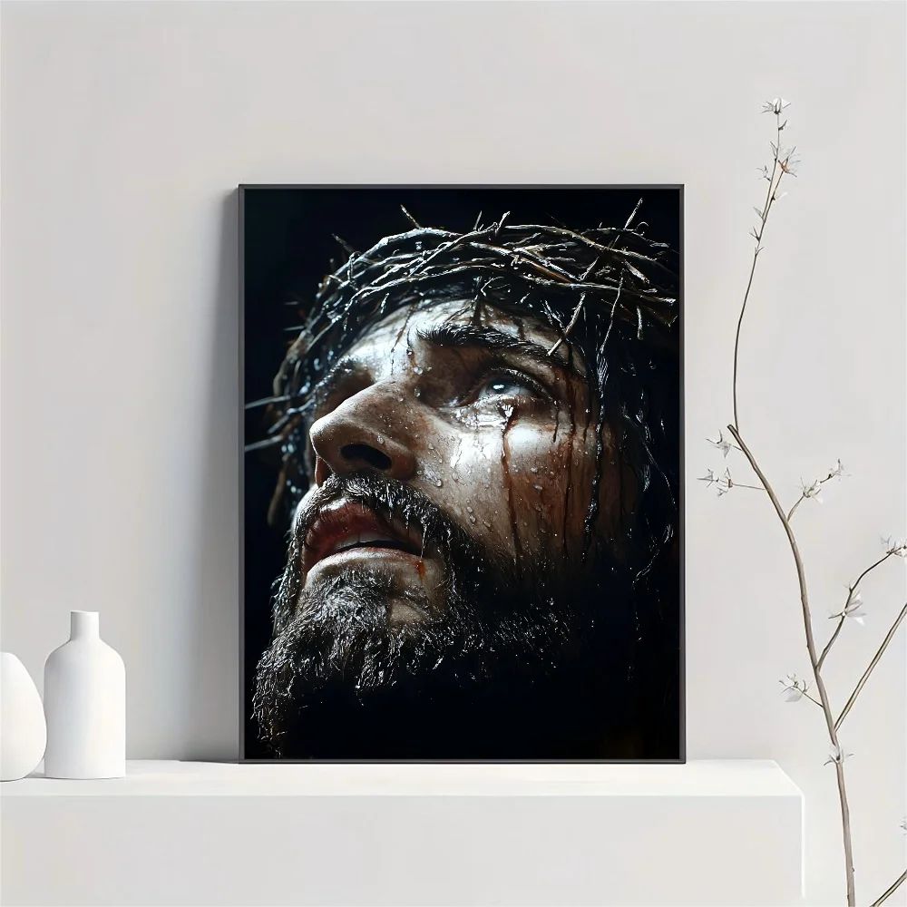 Son of God Jesus Cross Holy Light Wall Art, HD Canvas Print Poster, Suitable for Home, Living Room, Room Decoration Painting