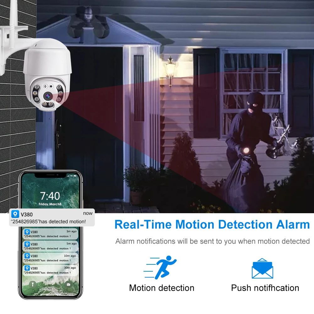 kuohao 4MP Speed Dome Auto Tracking PTZ Camera Smart Home Outdoor Wireless WIFI Camera Surveillance Monitor