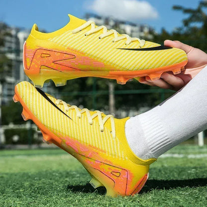 New Men Sport Soccer Shoes Training Boys Football Boots Outdoor Adult  Long Spikes Non Slip Cleats Breathable Match Comfortable