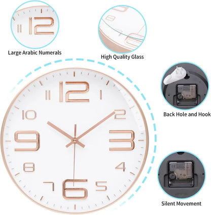 8 Inch Modern Simple Fashion Wall Clock Suitable For Bedroom, Living Room, Study Room Decorative Clock