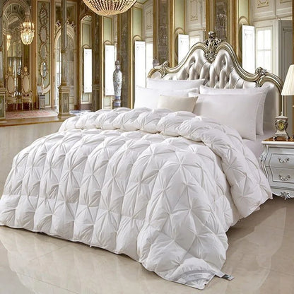 100% white goose down comforter, high-quality five-star hotel twisted flower comforter, pure cotton winter thick comforter