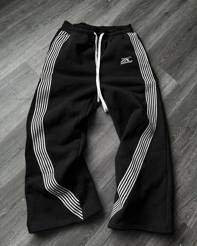 Calça Casual Bordada Cinza Y2k Camuflada Tática Funcional Masculina Feminina Premium Moletom com Cordão