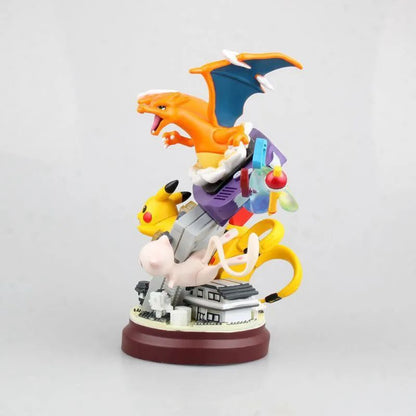 Boneco Grande Pokémon de 20cm Pikachu Charizard Mewtwo, Modelo Colecionável Anime para Decoração de Casa, Exposição, Presente