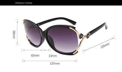 New Classic Vintage Driving Sunglasses for Women Luxurious Fashionable Camellia Hollow-out Women’s Sun Glasses UV400 Protection
