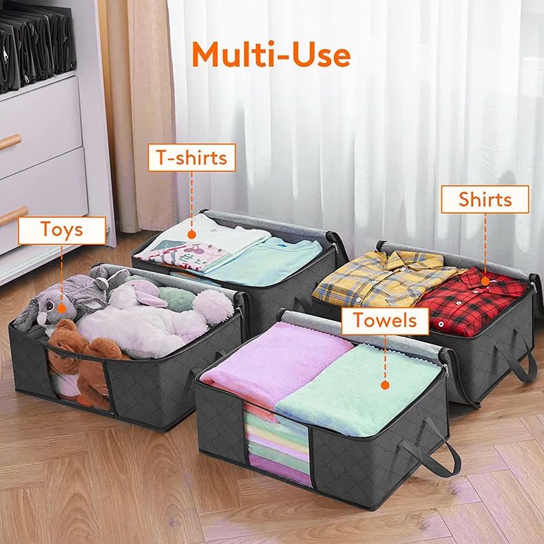 Storage Bag Foldable Large Capacity Clothes  Blanket Storage Bags Storage Containers for Organizing Bedroom Closet Clothing