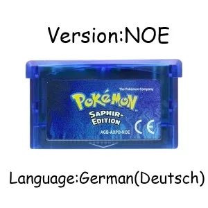 Jogo GBA Série Pokémon Cartucho de Videogame 32 Bits Cartão de Console Pokémon Emerald FireRed LeafGreen Ruby Sapphire Multi-idioma