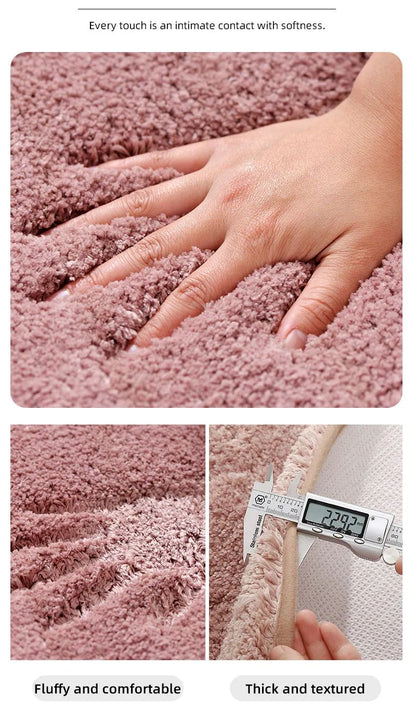 Tapete de chão de banheiro arredondado e espesso, tapete absorvente para banheira, material de pelúcia, tapete antiderrapante para os pés, capacho de entrada, banheiro